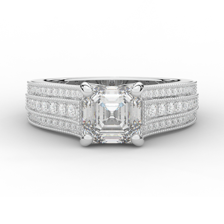 3.55CT.TW ASSCHER LAB DIAMOND ENGAGEMENT RING