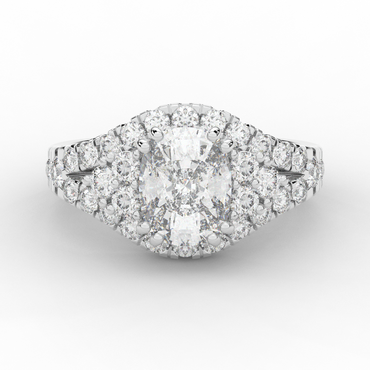 3.10CT.TW CUSHION LAB DIAMOND HALO ENGAGEMENT RING