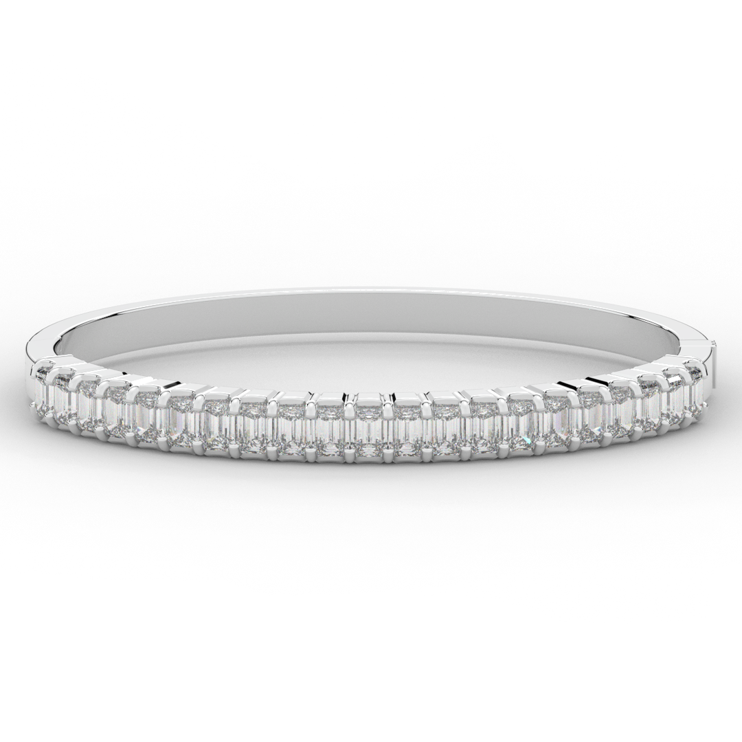 6.50CT.TW EMERALD CUT LAB DIAMOND BANGLE