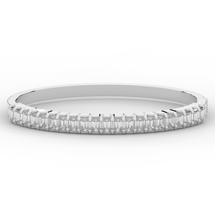 6.50CT.TW EMERALD CUT LAB DIAMOND BANGLE