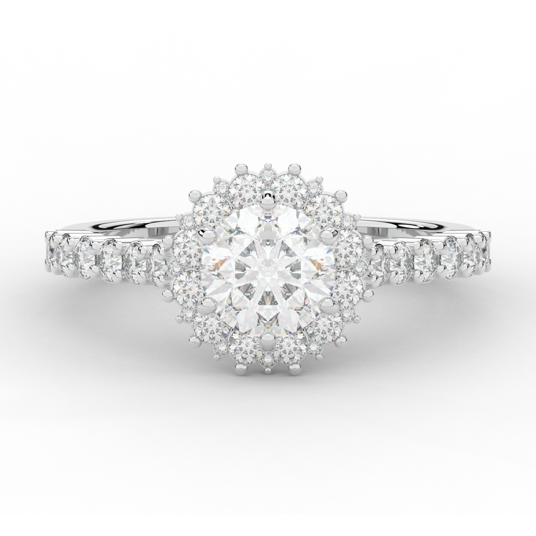 1.60CT.TW ROUND LAB DIAMOND HALO ENGAGEMENT RING