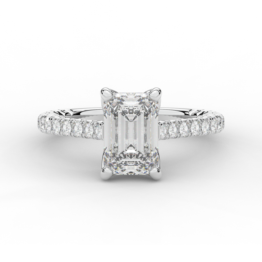 2.70CT.TW EMERALD CUT LAB DIAMOND SOLITAIRE ENGAGEMENT RING