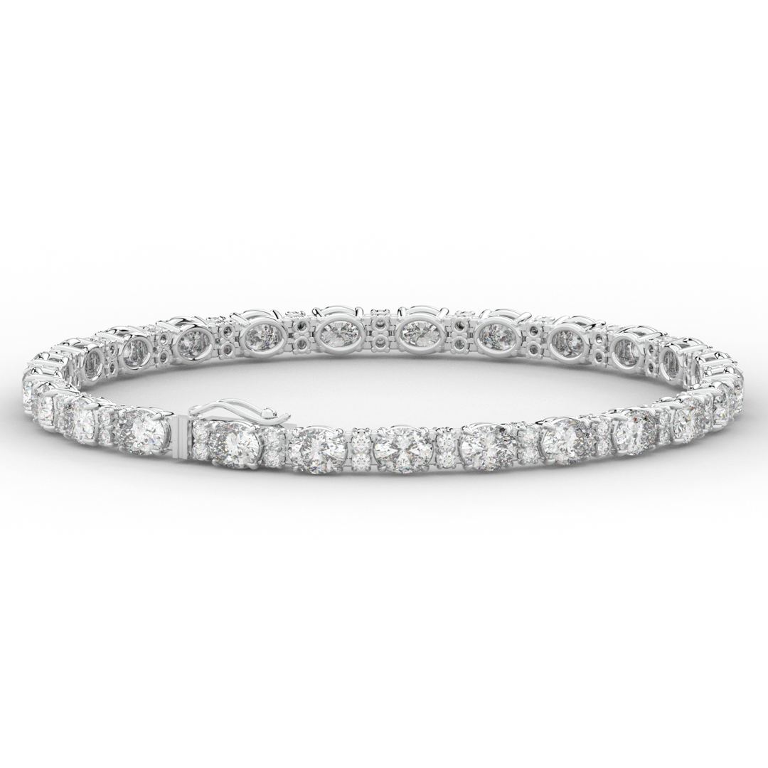 9.25CT.TW OVAL AND ROUND LAB DIAMOND TENNIS BRACELET - Nazarelle