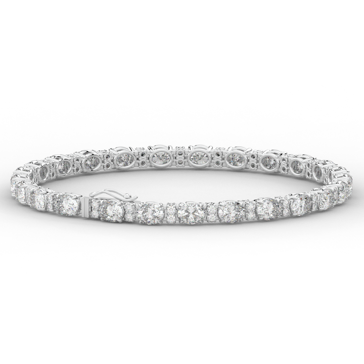 9.25CT.TW OVAL AND ROUND LAB DIAMOND TENNIS BRACELET - Nazarelle