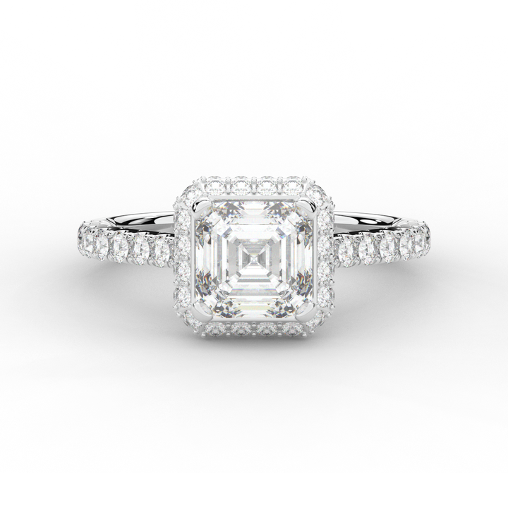 2.75CT.TW ASSCHER LAB DIAMOND HALO ENGAGEMENT RING