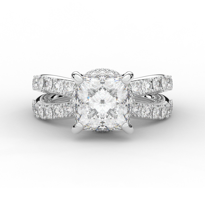 5.25CT.TW PRINCESS LAB DIAMOND ENGAGEMENT RING