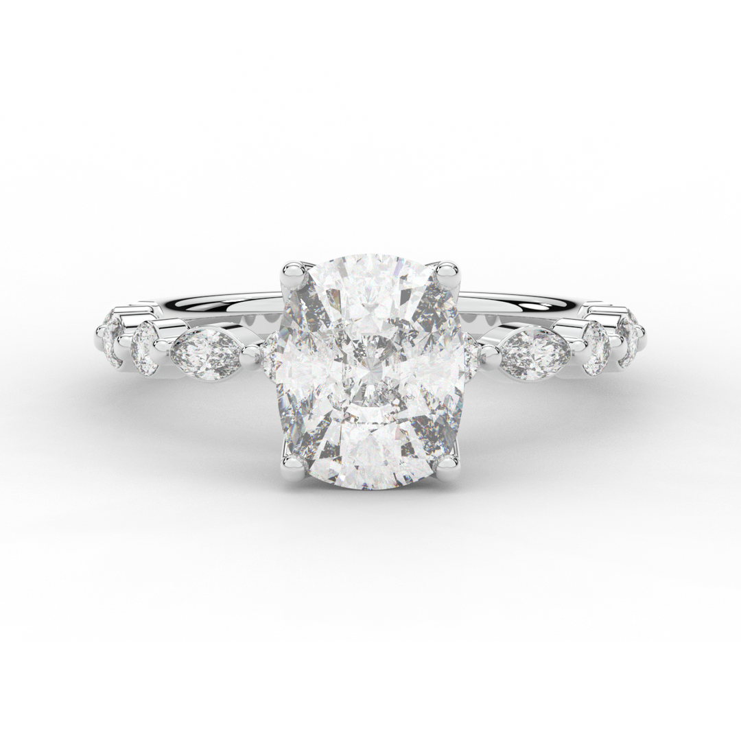 2.60CT.TW CUSHION LAB DIAMOND SOLITAIRE ENGAGEMENT RING