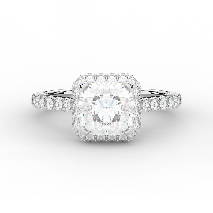 2.75CT.TW CUSHION LAB DIAMOND HALO ENGAGEMENT RING