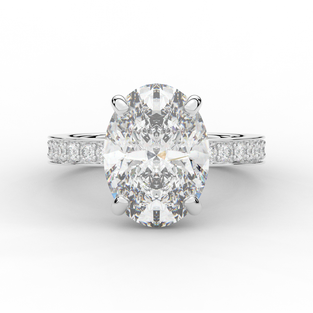 4.30CT.TW OVAL LAB DIAMOND BAND ENGAGEMENT RING