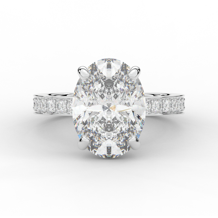 4.30CT.TW OVAL LAB DIAMOND BAND ENGAGEMENT RING