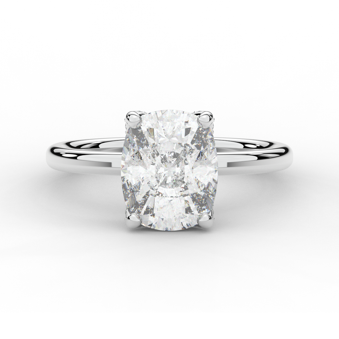 3.10CT.TW CUSHION LAB DIAMOND ENGAGEMENT RING