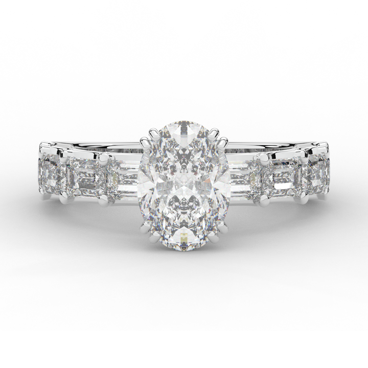 3.75CT.TW OVAL LAB DIAMOND SOLITAIRE ENGAGEMENT RING