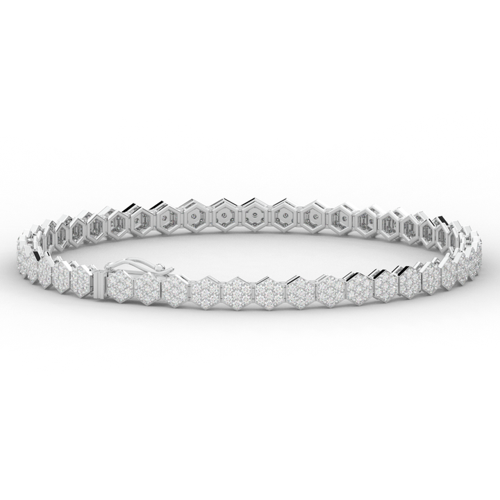 2.50CT.TW ROUND LAB DIAMOND CLUSTER TENNIS BRACELET - Nazarelle