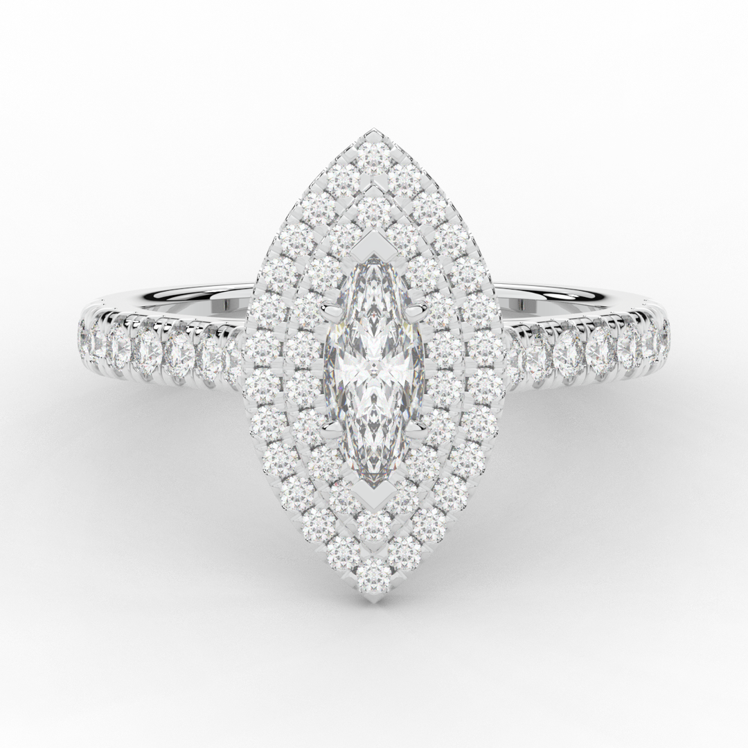 1.00CT.TW MARQUISE LAB DIAMOND HALO ENGAGEMENT RING