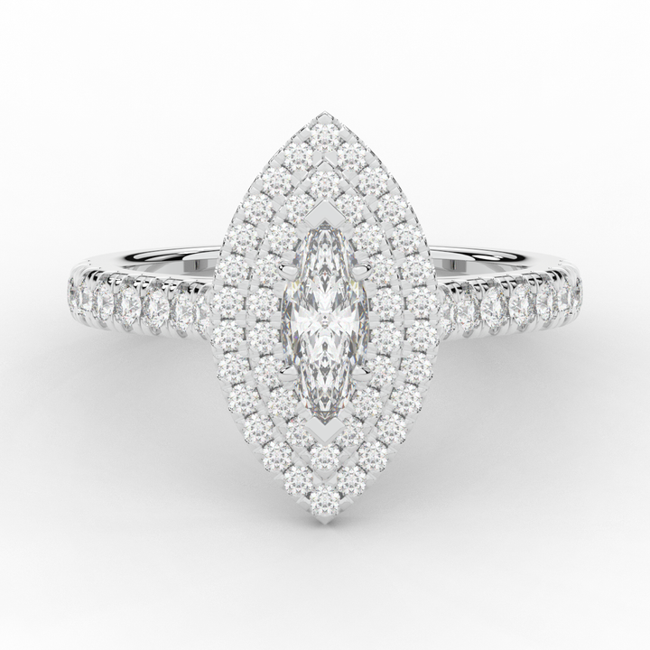 1.00CT.TW MARQUISE LAB DIAMOND HALO ENGAGEMENT RING