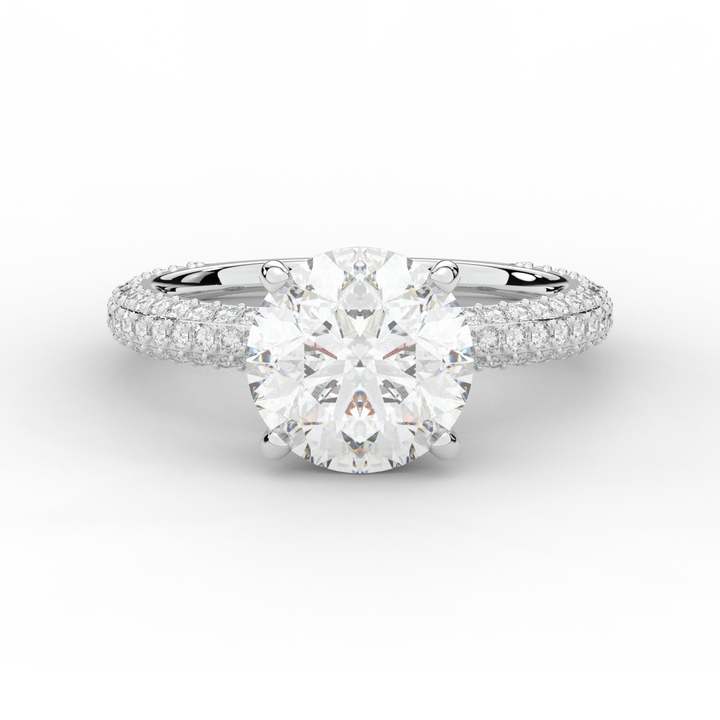 3.60CT.TW ROUND LAB DIAMOND SOLITAIRE ENGAGEMENT RING