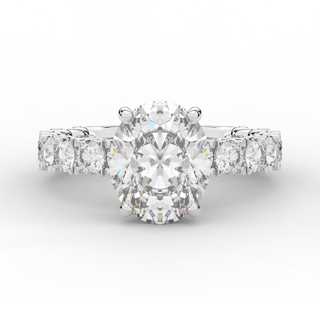 4.35CT.TW OVAL LAB DIAMOND ENGAGEMENT RING