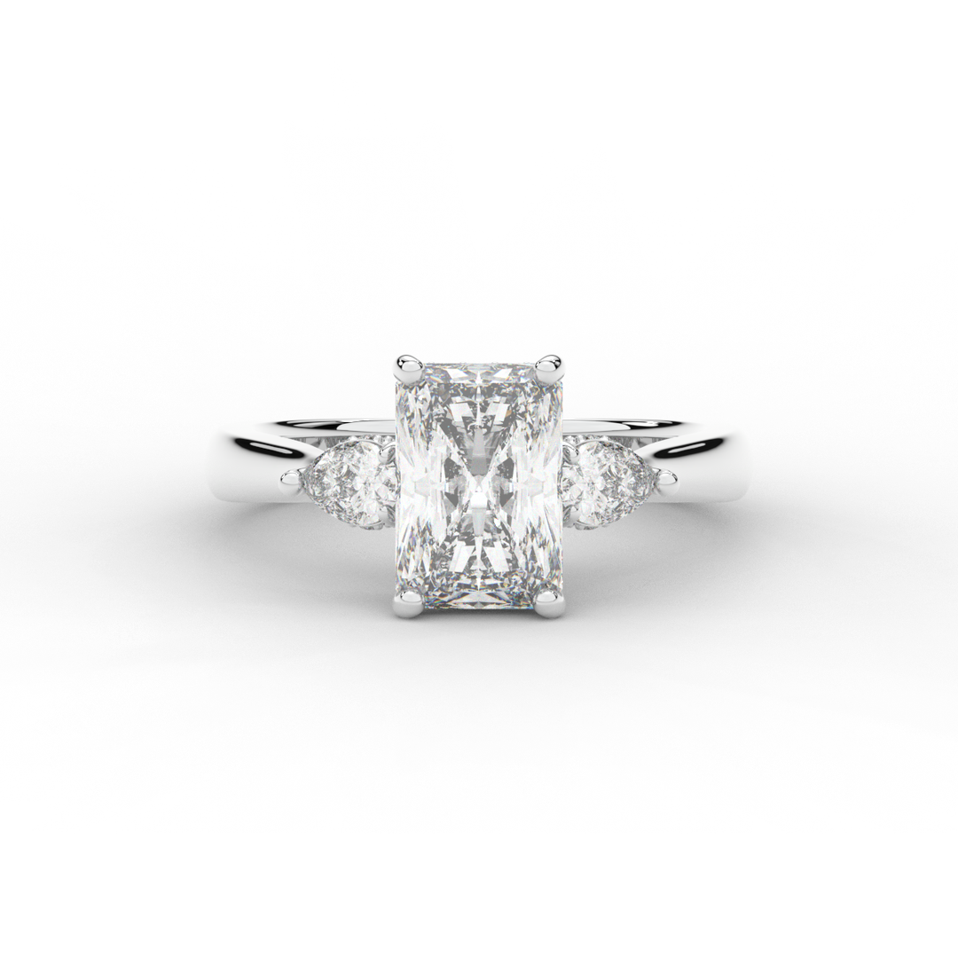 2.40CT.TW RADIANT LAB DIAMOND 3 STONE ENGAGEMENT RING