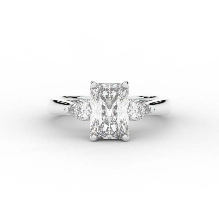 2.40CT.TW RADIANT LAB DIAMOND 3 STONE ENGAGEMENT RING