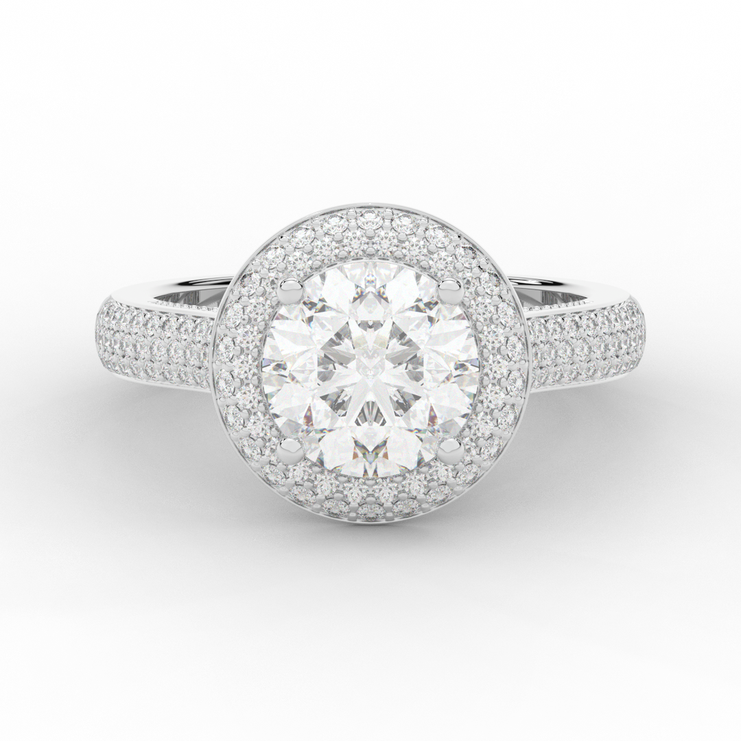 2.45CT.TW ROUND LAB DIAMOND HALO ENGAGEMENT RING