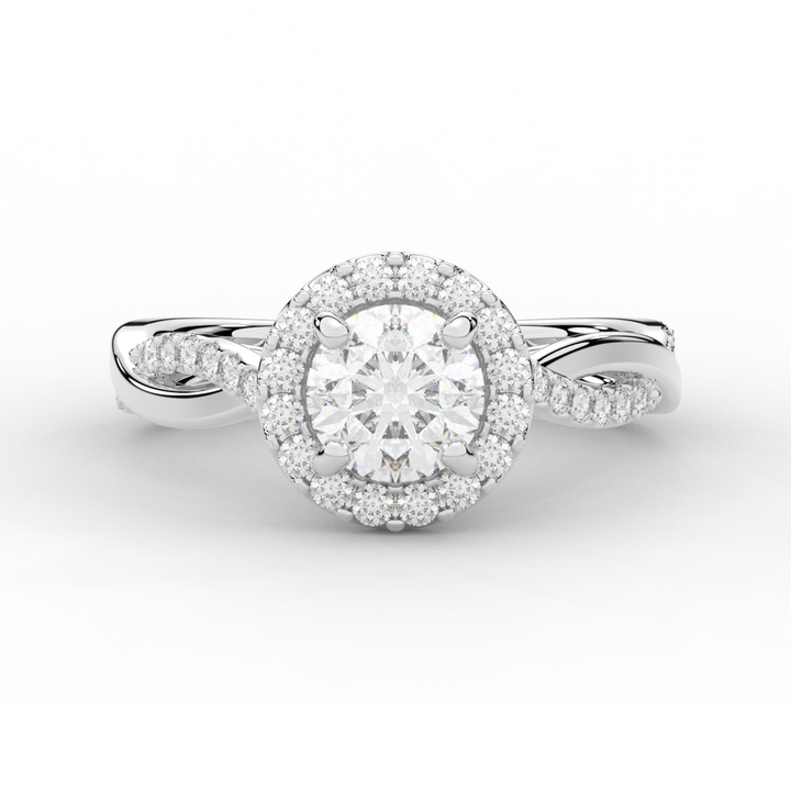 1.30CT.TW ROUND LAB DIAMOND ENGAGEMENT RING