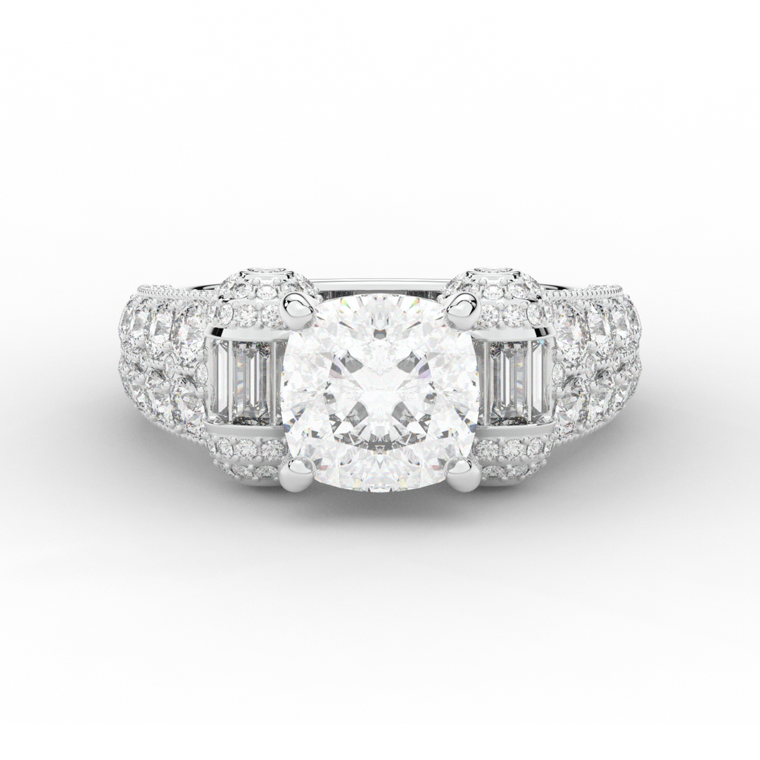 4.75CT.TW CUSHION LAB DIAMOND ENGAGEMENT RING