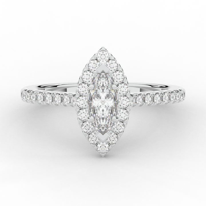 0.80CT.TW MARQUISE LAB DIAMOND HALO ENGAGEMENT RING