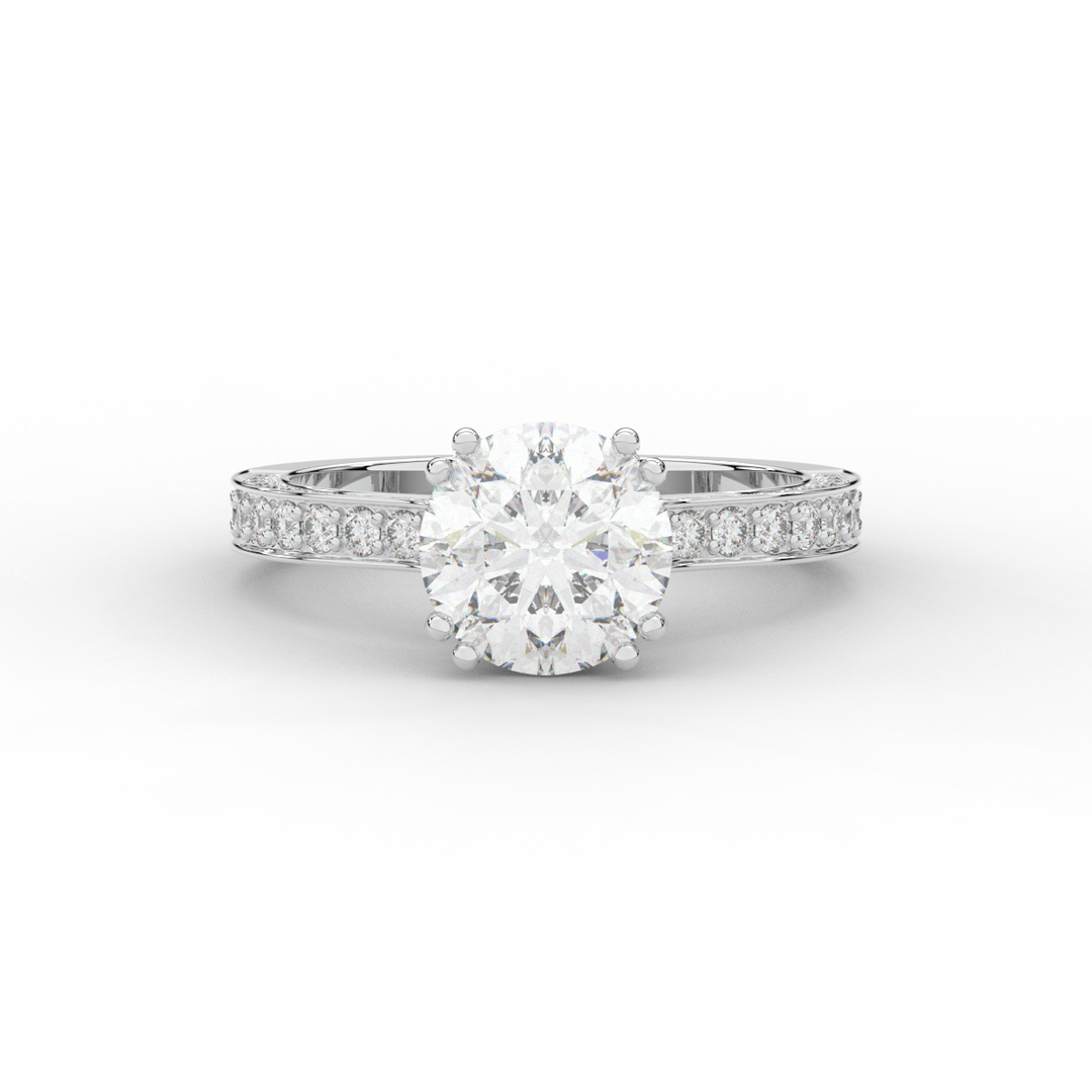 2.60CT.TW ROUND LAB DIAMOND SOLITAIRE ENGAGEMENT RING