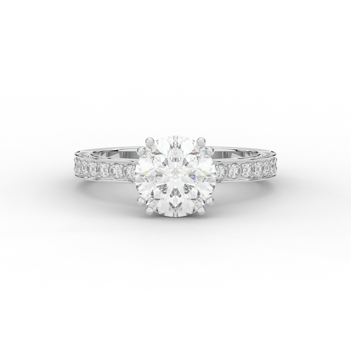 2.60CT.TW ROUND LAB DIAMOND SOLITAIRE ENGAGEMENT RING