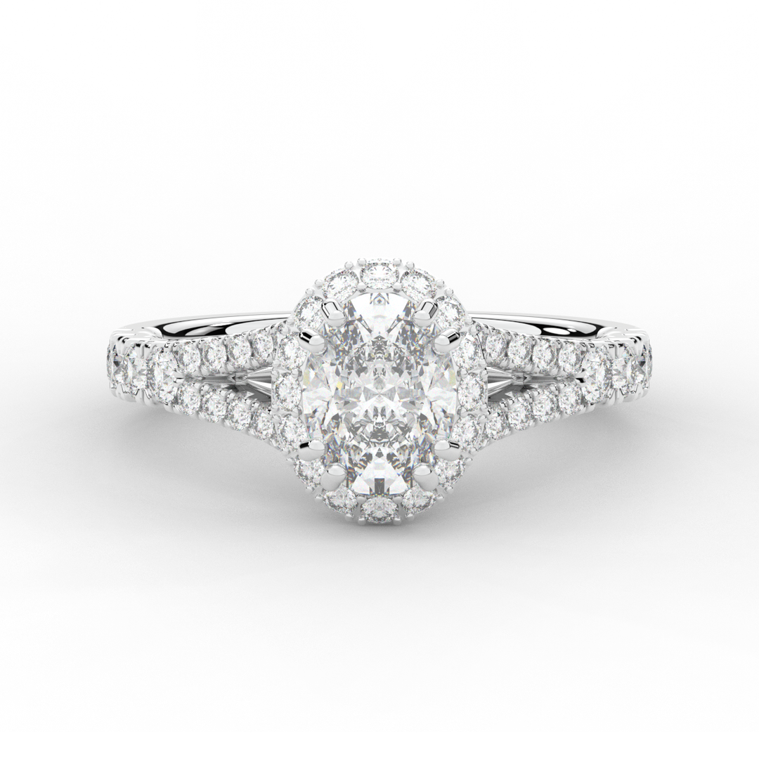 1.60CT.TW OVAL LAB DIAMOND ENGAGEMENT RING