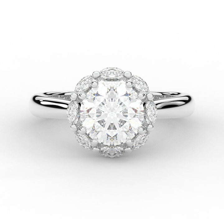 2.40CT.TW ROUND LAB DIAMOND HALO ENGAGEMENT RING