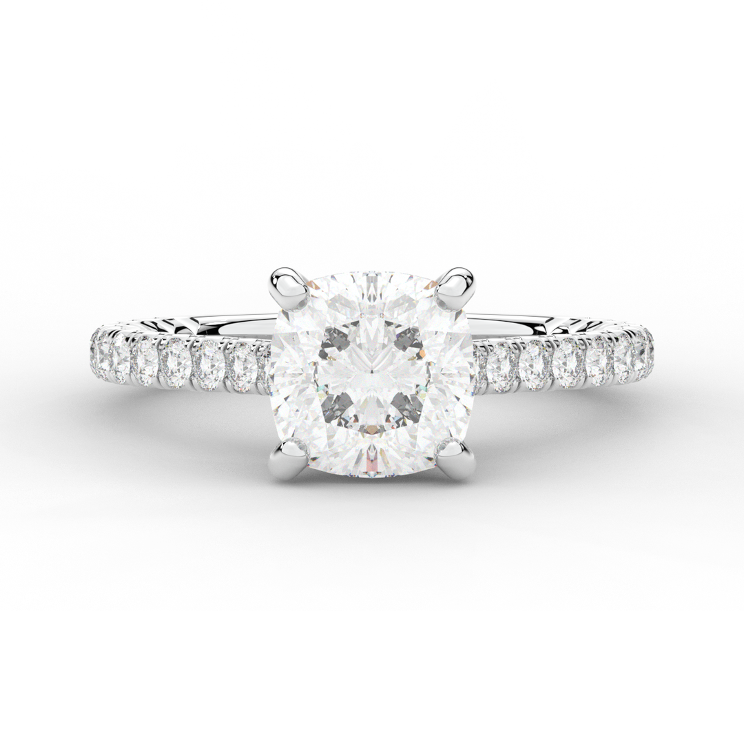 2.40CT.TW CUSHION LAB DIAMOND ENGAGEMENT RING