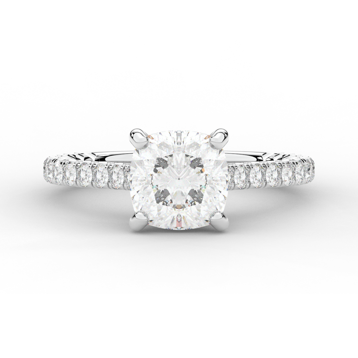 2.40CT.TW CUSHION LAB DIAMOND ENGAGEMENT RING