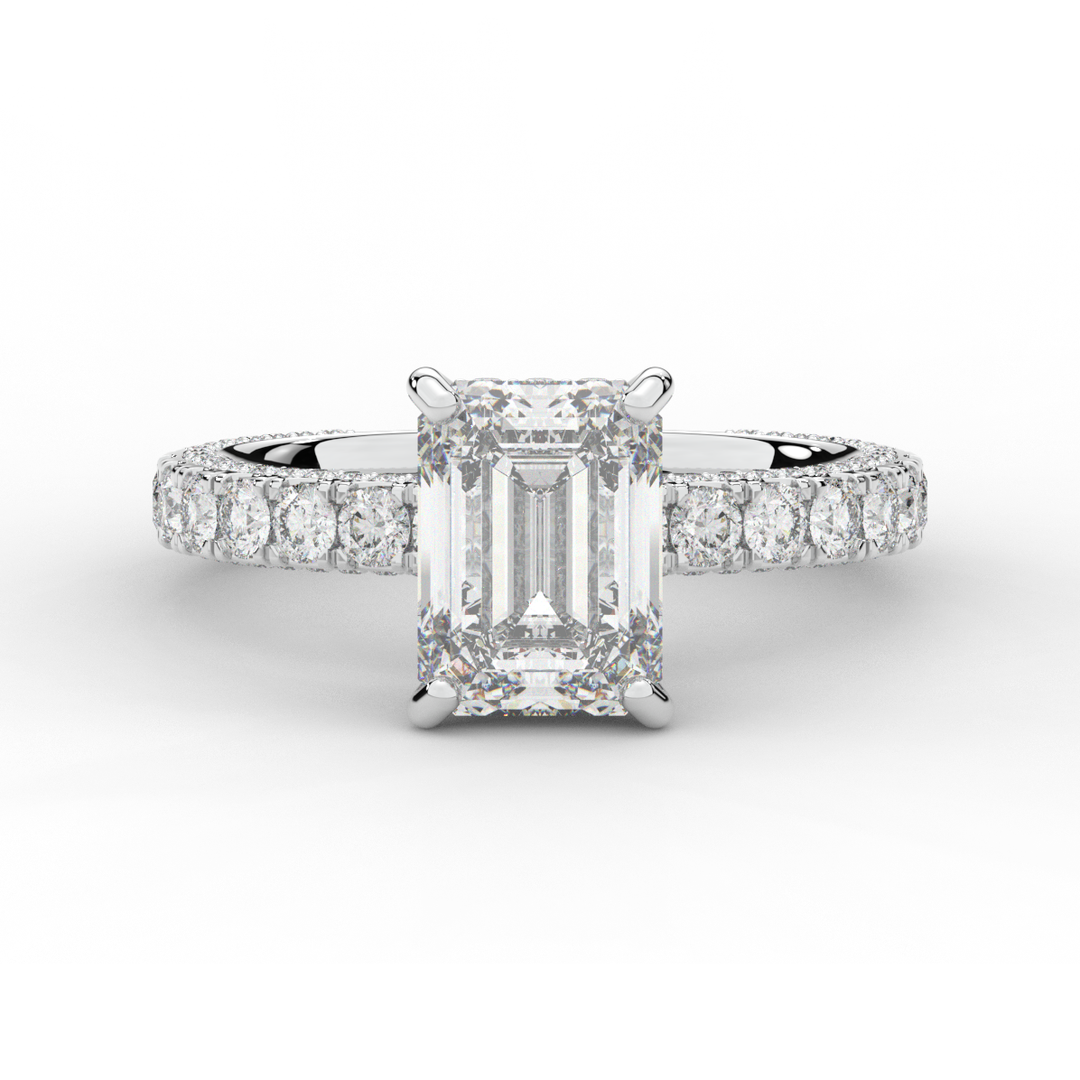 3.00CT.TW EMERALD CUT LAB DIAMOND ENGAGEMENT RING