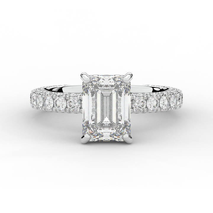 3.00CT.TW EMERALD CUT LAB DIAMOND ENGAGEMENT RING