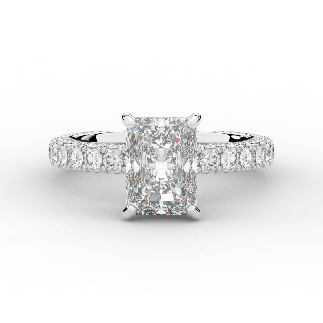 3.00CT.TW RADIANT LAB DIAMOND ENGAGEMENT RING