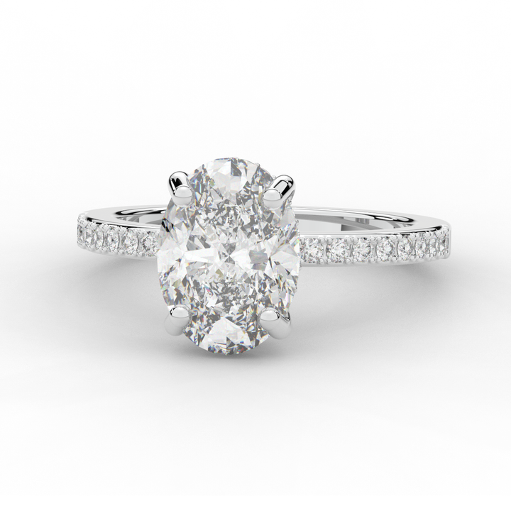 2.70CT.TW OVAL LAB DIAMOND SOLITAIRE ENGAGEMENT RING