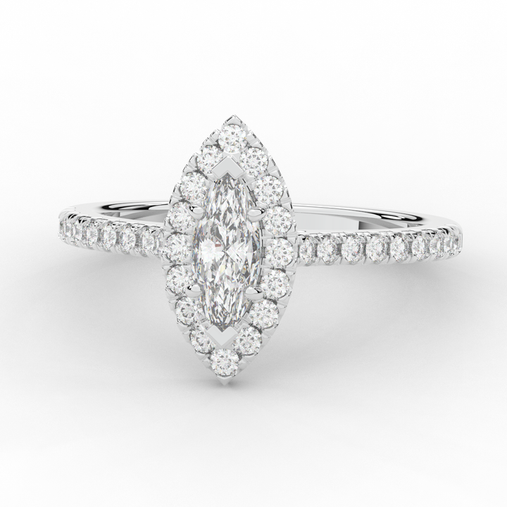 0.80CT.TW MARQUISE LAB DIAMOND HALO ENGAGEMENT RING