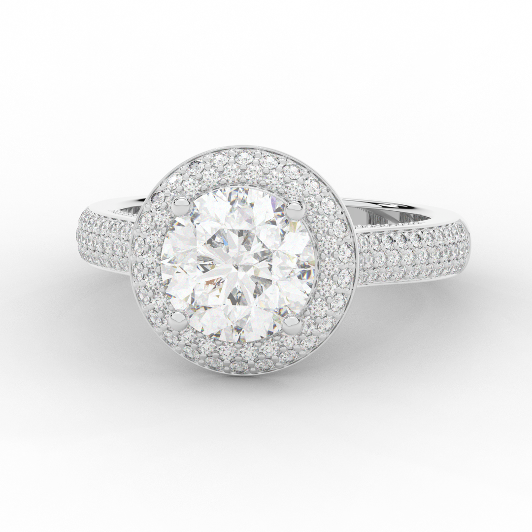 2.45CT.TW ROUND LAB DIAMOND HALO ENGAGEMENT RING