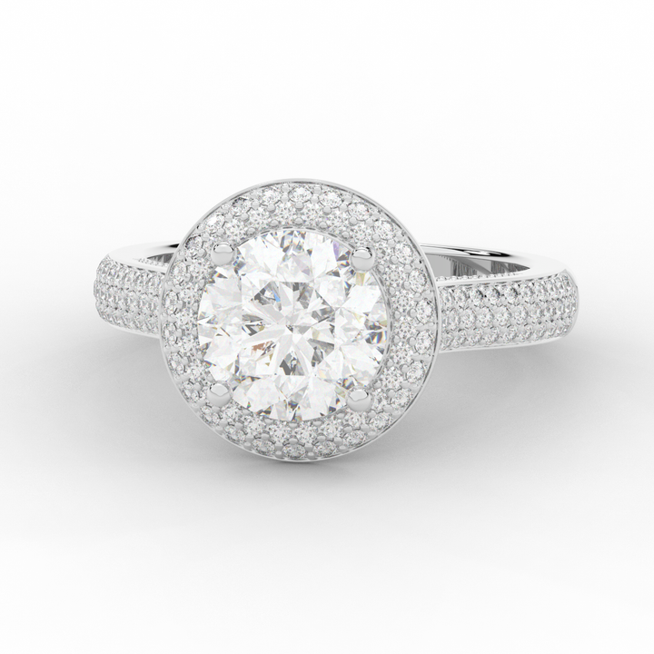 2.45CT.TW ROUND LAB DIAMOND HALO ENGAGEMENT RING