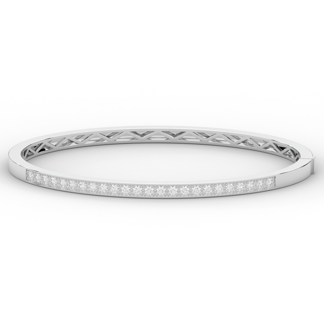 0.90CT.TW ROUND LAB DIAMOND BANGLE