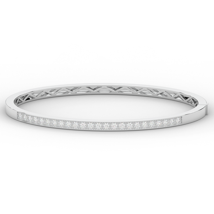 0.90CT.TW ROUND LAB DIAMOND BANGLE