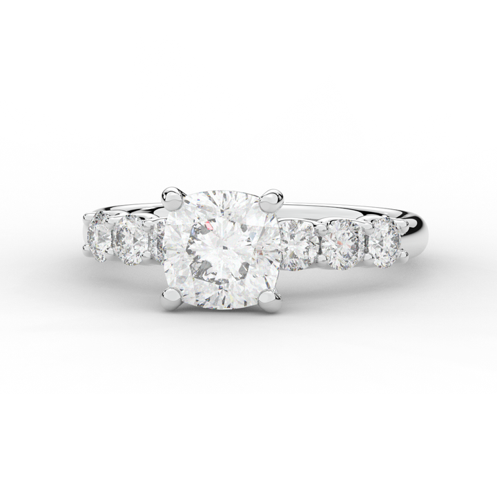 2.60CT.TW CUSHION LAB DIAMOND SOLITAIRE ENGAGEMENT RING