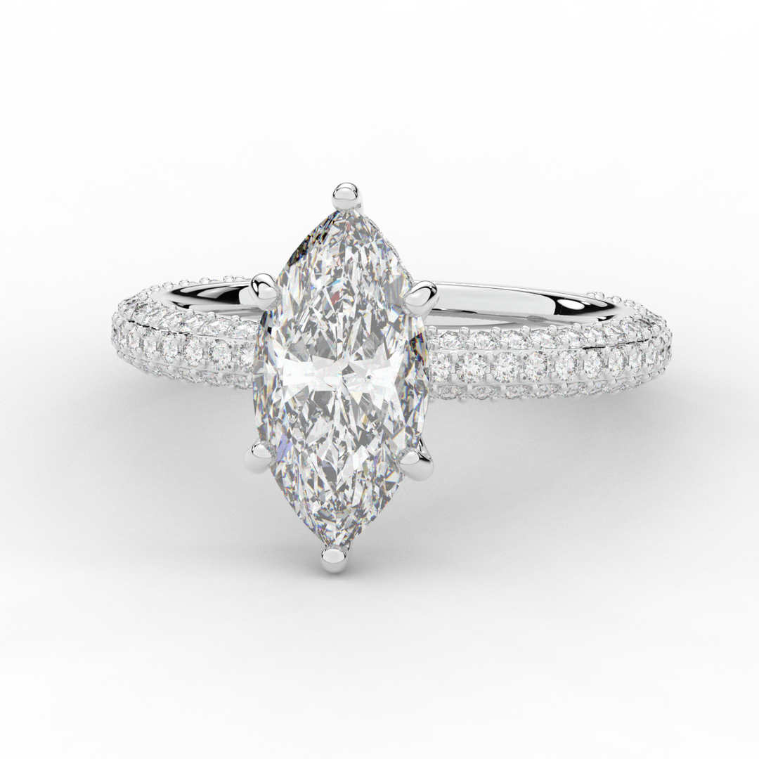 2.60CT.TW MARQUISE LAB DIAMOND ENGAGEMENT RING