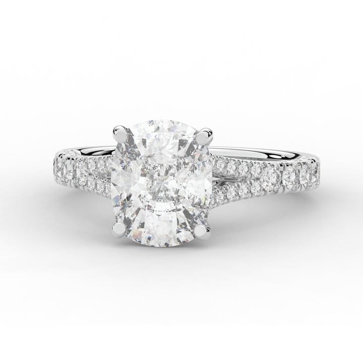 3.45CT.TW CUSHION LAB DIAMOND ENGAGEMENT RING