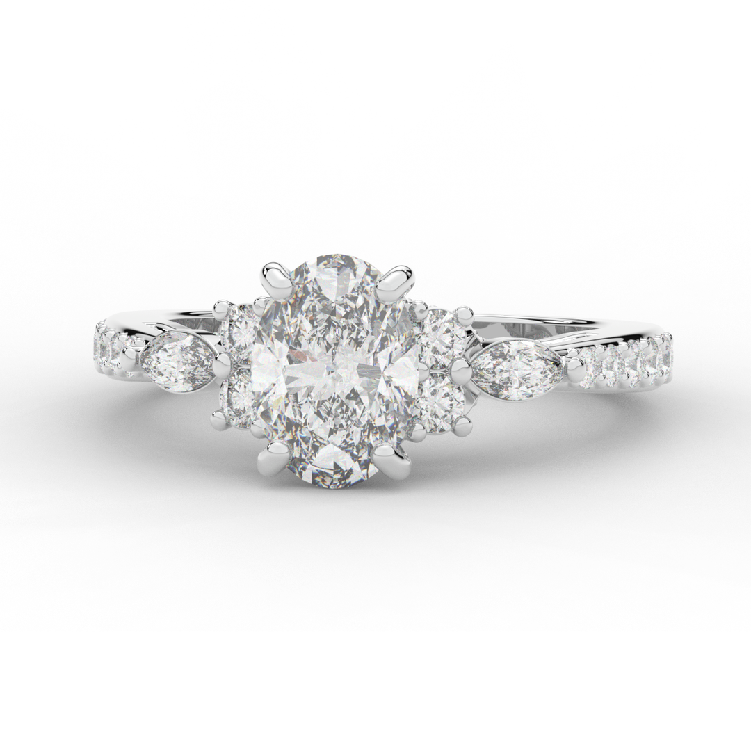 1.35CT.TW OVAL LAB DIAMOND ENGAGEMENT RING