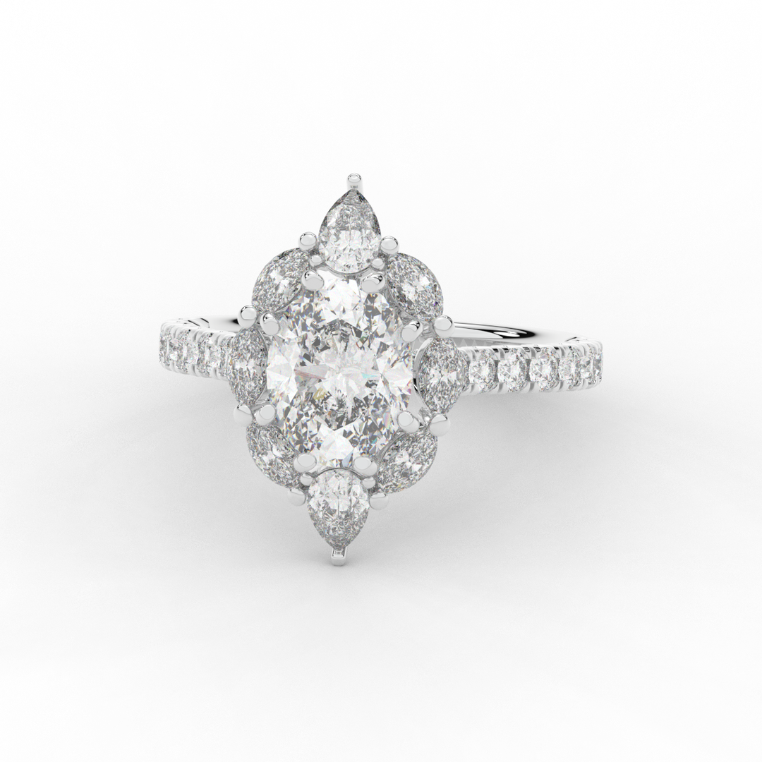 2.75CT.TW OVAL LAB DIAMOND HALO ENGAGEMENT RING