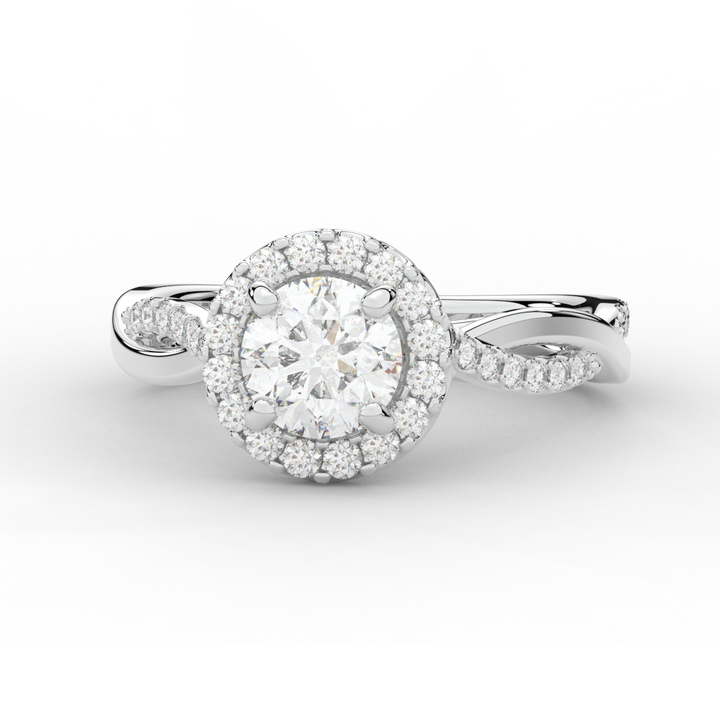 1.30CT.TW ROUND LAB DIAMOND ENGAGEMENT RING