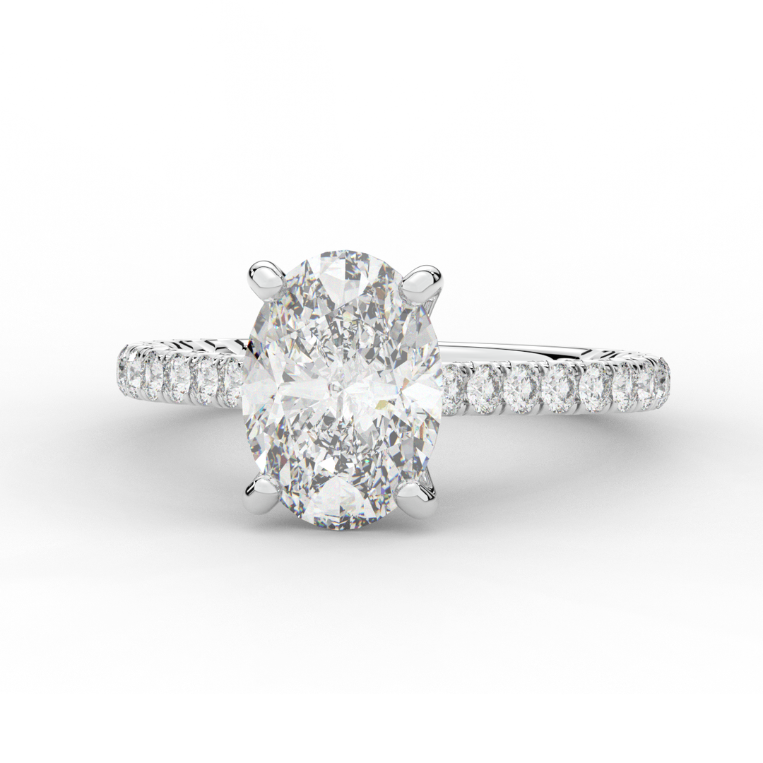 2.40CT.TW OVAL LAB DIAMOND ENGAGEMENT RING