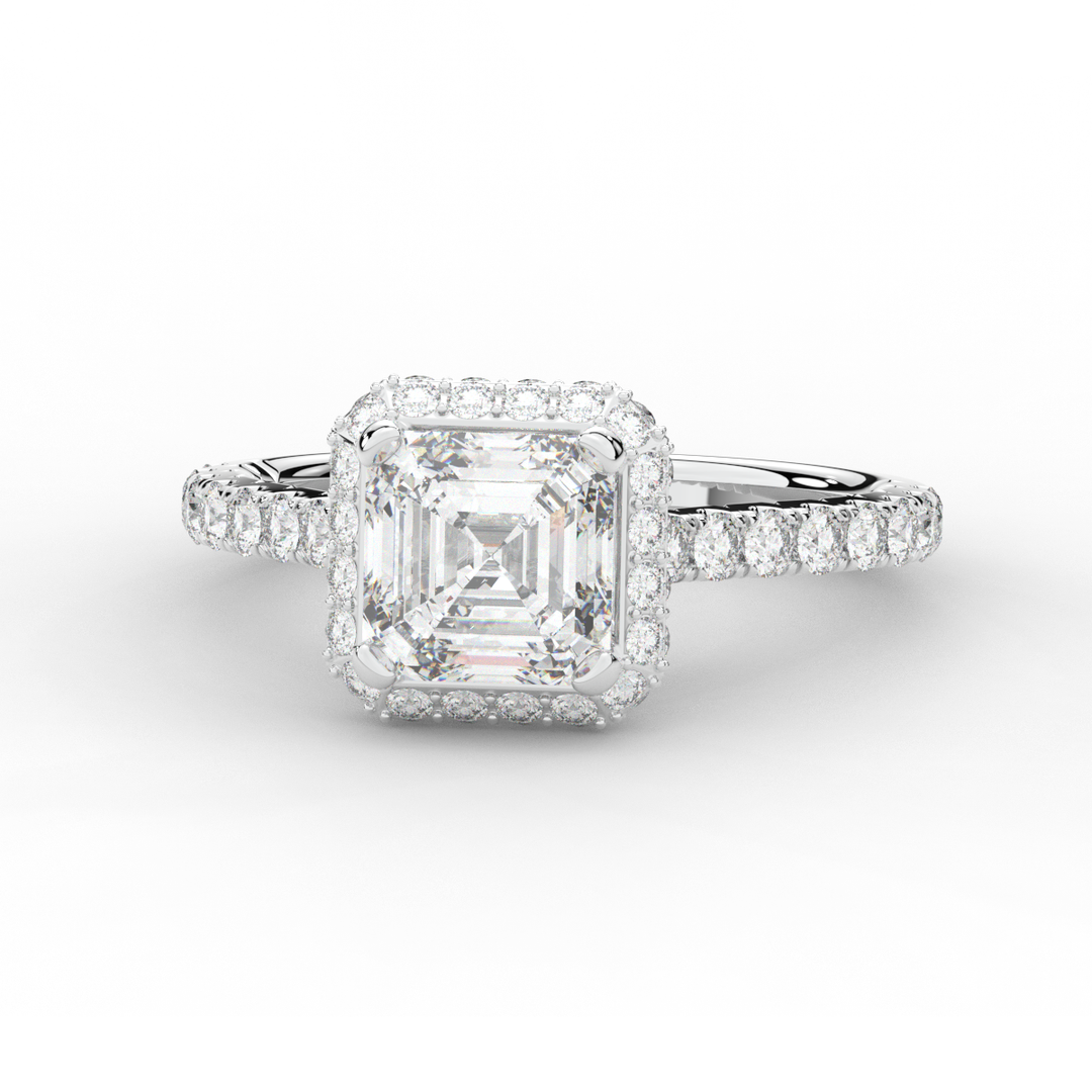 2.75CT.TW ASSCHER LAB DIAMOND HALO ENGAGEMENT RING